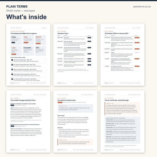 What's inside the employer pack: six real pages from the guide