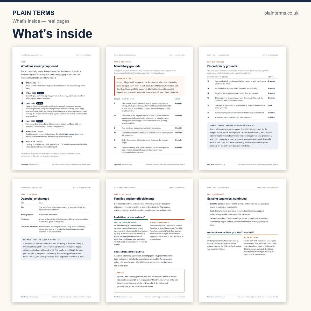What's inside the landlord pack: six real pages from the guide